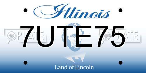 7UTE75 Illinois License Plate