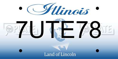 7UTE78 Illinois License Plate