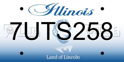 7UTS258 Illinois License Plate