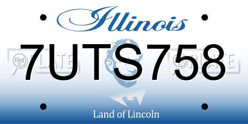 7UTS758 Illinois License Plate