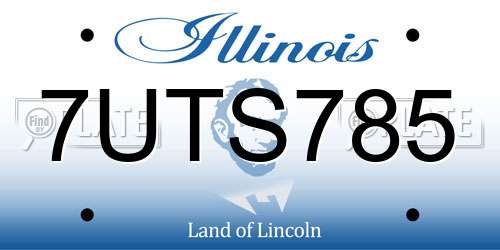 7UTS785 Illinois License Plate