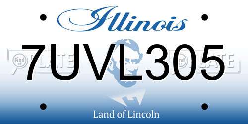 7UVL305 Illinois License Plate