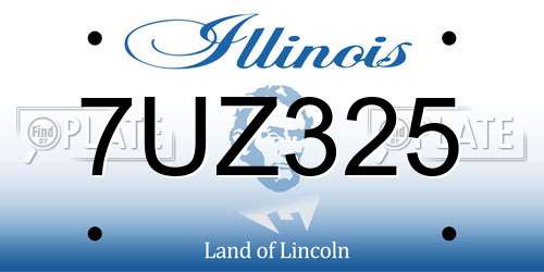 7UZ325 Illinois License Plate