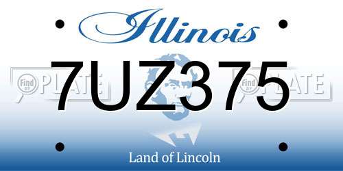 7UZ375 Illinois License Plate