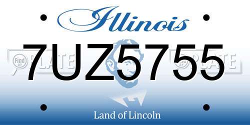 7UZ5755 Illinois License Plate