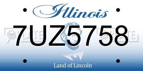 7UZ5758 Illinois License Plate