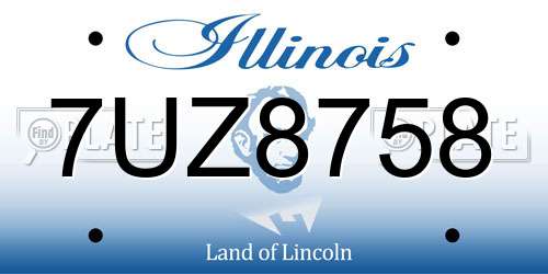 7UZ8758 Illinois License Plate
