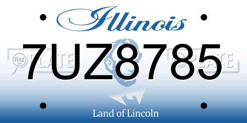 7UZ8785 Illinois License Plate