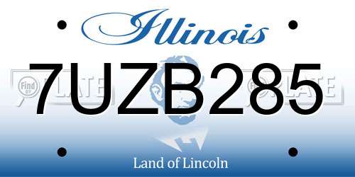 7UZB285 Illinois License Plate
