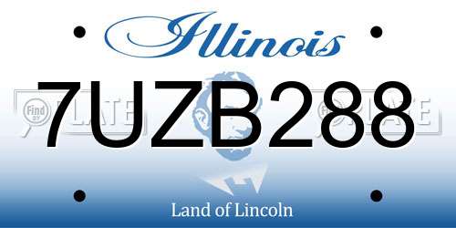 7UZB288 Illinois License Plate