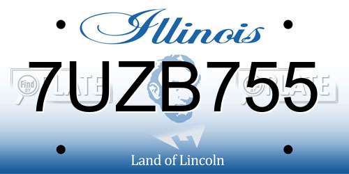 7UZB755 Illinois License Plate