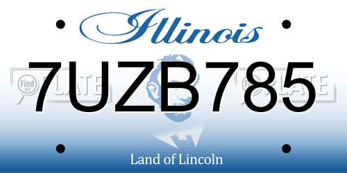 7UZB785 Illinois License Plate