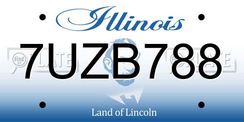 7UZB788 Illinois License Plate