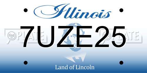 7UZE25 Illinois License Plate