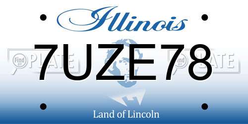 7UZE78 Illinois License Plate