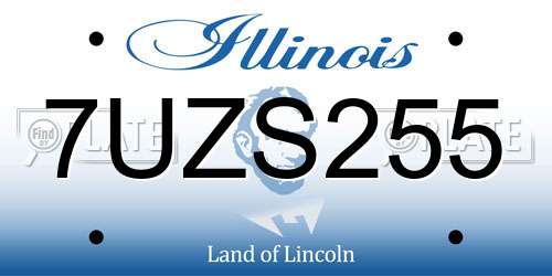 7UZS255 Illinois License Plate