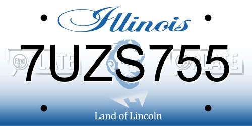 7UZS755 Illinois License Plate