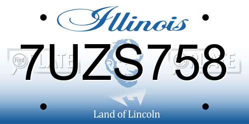 7UZS758 Illinois License Plate