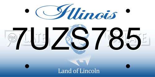 7UZS785 Illinois License Plate