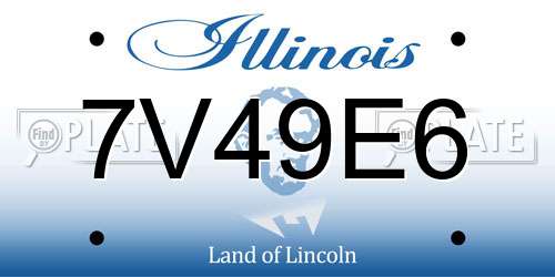 7V49E6 Illinois License Plate
