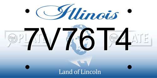 7V76T4 Illinois License Plate