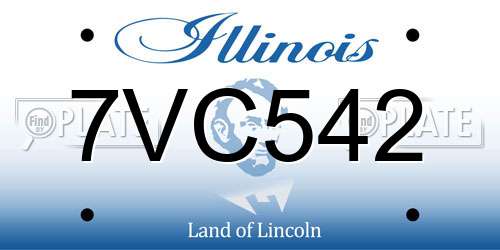 7VC542 Illinois License Plate