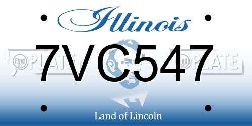 7VC547 Illinois License Plate
