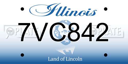 7VC842 Illinois License Plate