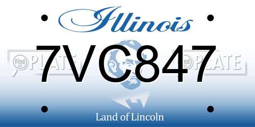7VC847 Illinois License Plate