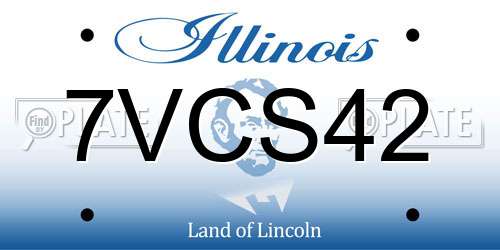 7VCS42 Illinois License Plate