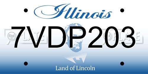7VDP203 Illinois License Plate