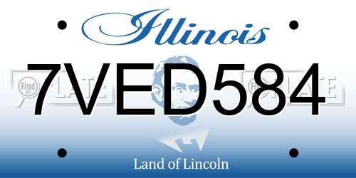 7VED584 Illinois License Plate