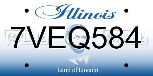 7VEQ584 Illinois License Plate