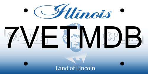 7VETMDB Illinois License Plate
