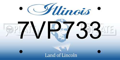 7VP733 Illinois License Plate