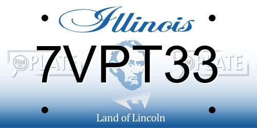 7VPT33 Illinois License Plate