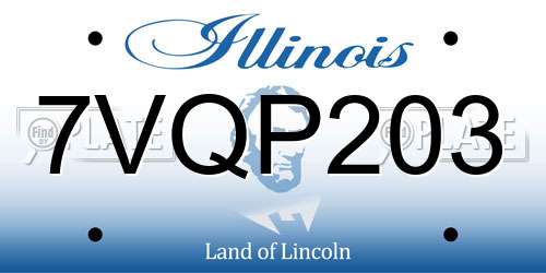 7VQP203 Illinois License Plate