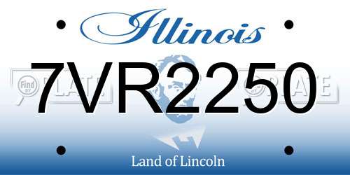 7VR2250 Illinois License Plate