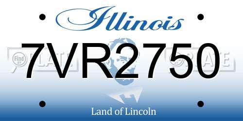 7VR2750 Illinois License Plate