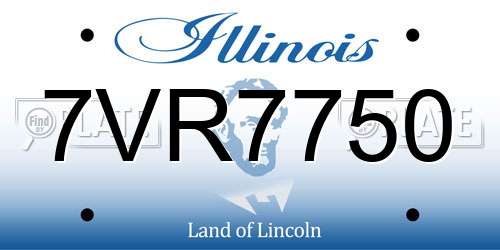 7VR7750 Illinois License Plate
