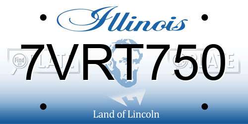 7VRT750 Illinois License Plate