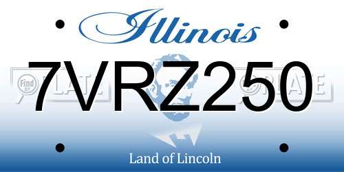 7VRZ250 Illinois License Plate