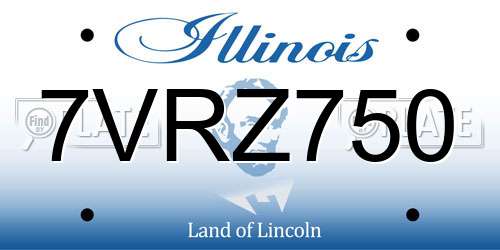 7VRZ750 Illinois License Plate
