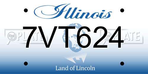 7VT624 Illinois License Plate
