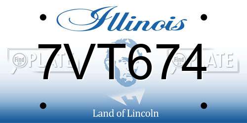 7VT674 Illinois License Plate