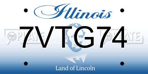 7VTG74 Illinois License Plate