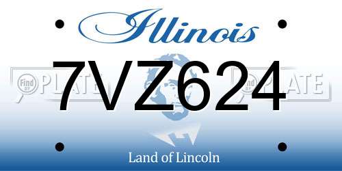 7VZ624 Illinois License Plate