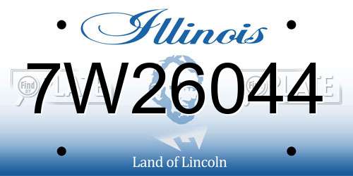 7W26044 Illinois License Plate