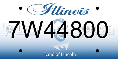 7W44800 Illinois License Plate