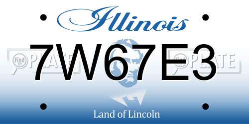 7W67E3 Illinois License Plate